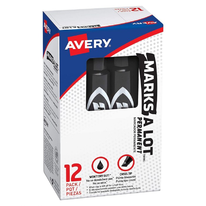 Alternate Image #1 of Avery Regular Permanent Black Marker - 12 Count