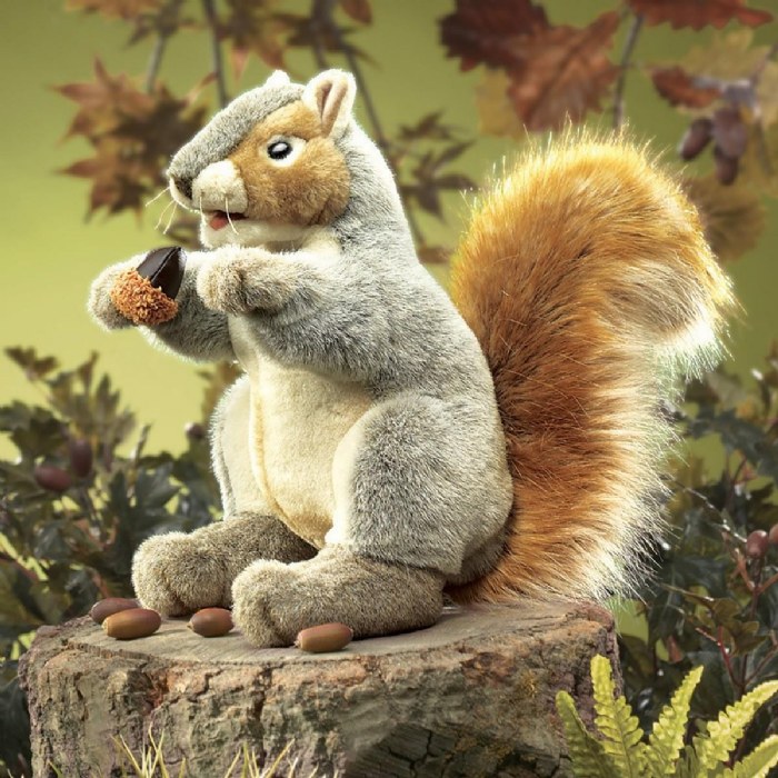 Alternate Image #1 of Soft Gray Squirrel Hand Puppet