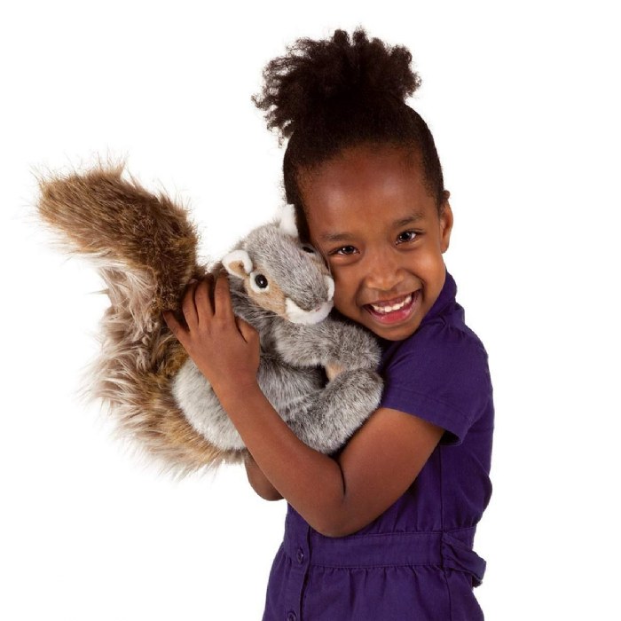 Alternate Image #1 of Soft Gray Squirrel Hand Puppet