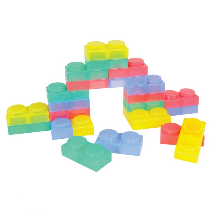 Primary Image of Soft Transparent Bendable Bricks - 24 Pieces