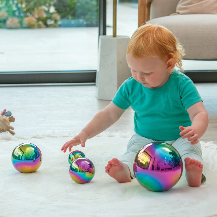 Alternate Image #1 of Sensory Steel Color Burst Balls - 4 Pieces