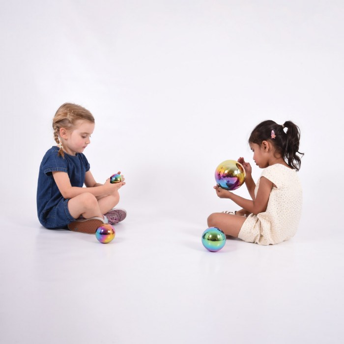Alternate Image #1 of Sensory Steel Color Burst Balls - 4 Pieces