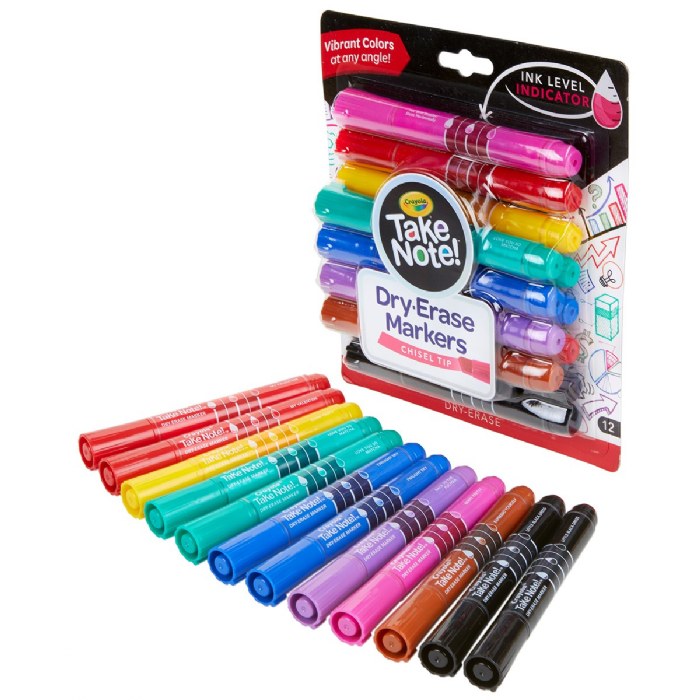 Primary Image of Crayola&reg; Take Note!&trade; Chisel-Tip Dry-Erase Markers - 12 Count