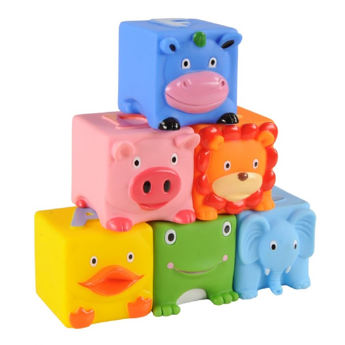 Alternate Image #1 of Soft Critters Pop Blocks - 6 Pieces