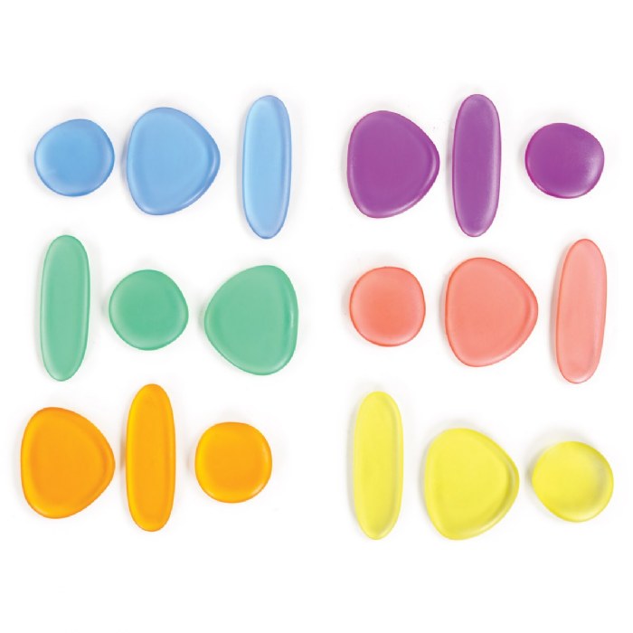 Alternate Image #1 of Clear Jr Rainbow Pebbles - 36 Pieces