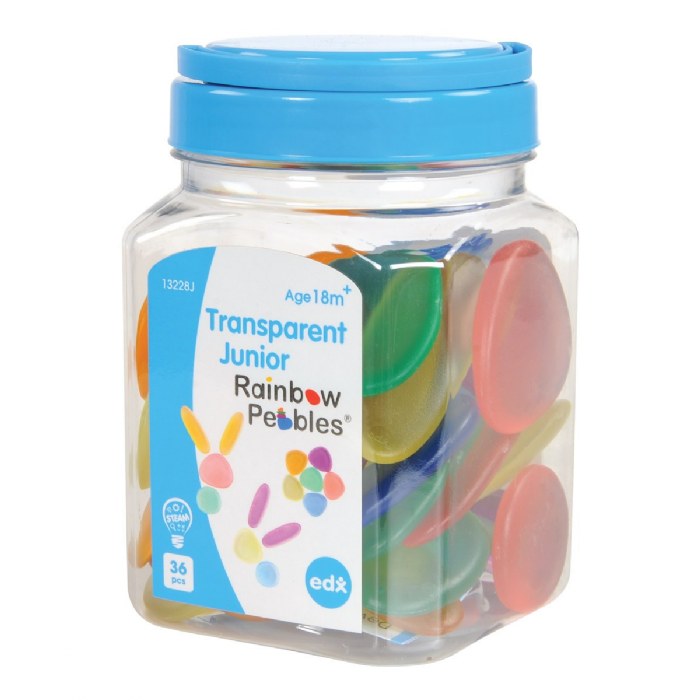 Alternate Image #1 of Clear Jr Rainbow Pebbles - 36 Pieces