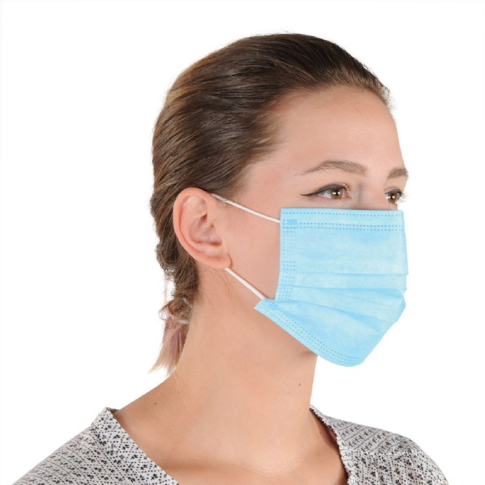 Alternate Image #1 of Adult Face Mask 3-Ply - Blue - Set of 50