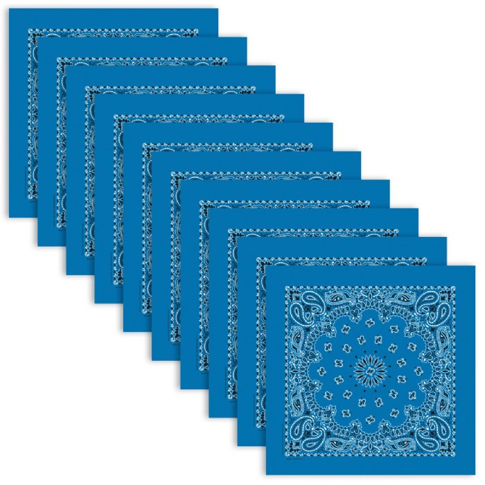 Primary Image of Blue Bandana - Set of 10