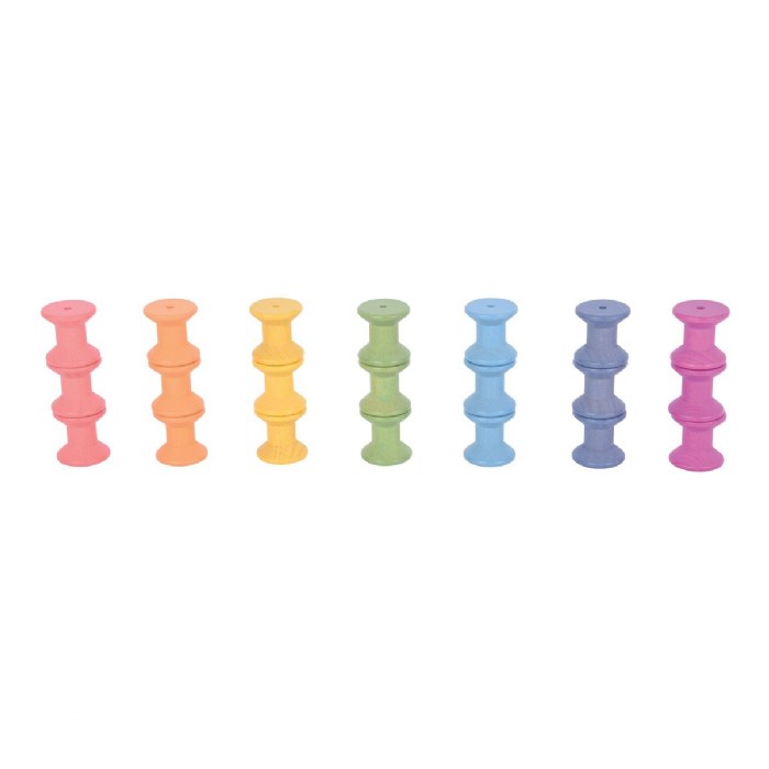 Alternate Image #1 of Rainbow Wood Loose Spools - 21 Pieces
