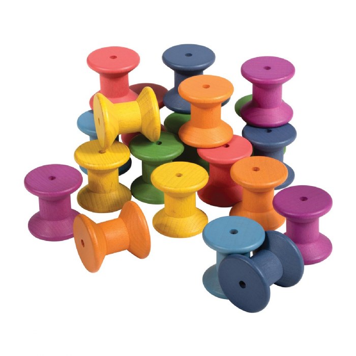 Alternate Image #1 of Rainbow Wood Loose Spools - 21 Pieces