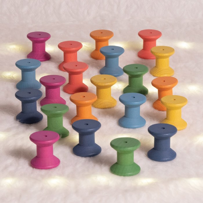 Alternate Image #1 of Rainbow Wood Loose Spools - 21 Pieces