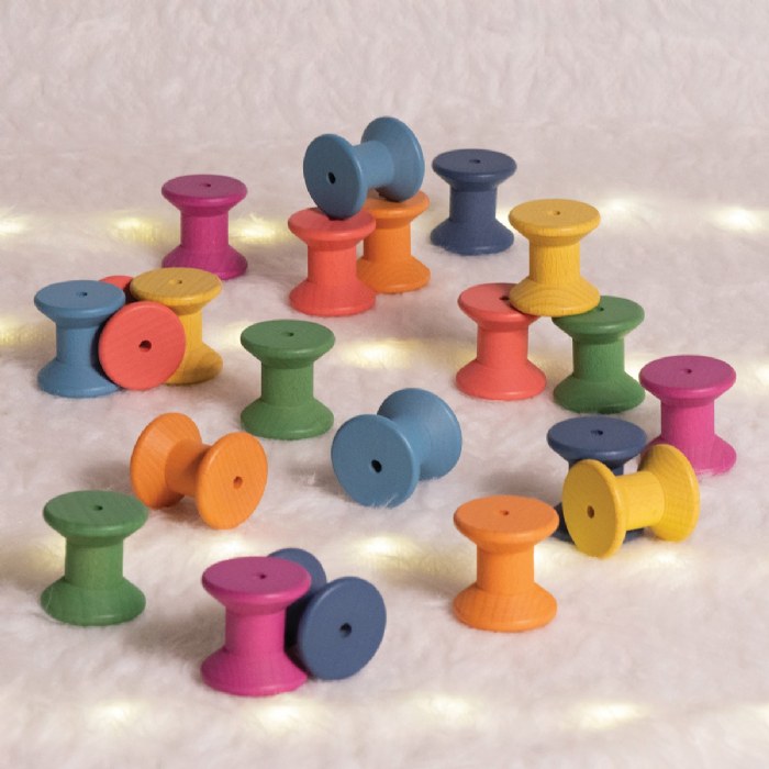Alternate Image #1 of Rainbow Wood Loose Spools - 21 Pieces