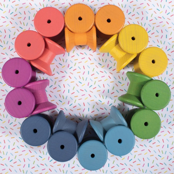 Alternate Image #1 of Rainbow Wood Loose Spools - 21 Pieces