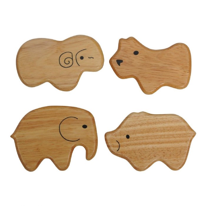Primary Image of Soft Sounds Wooden Animal Shakers - Set of 4