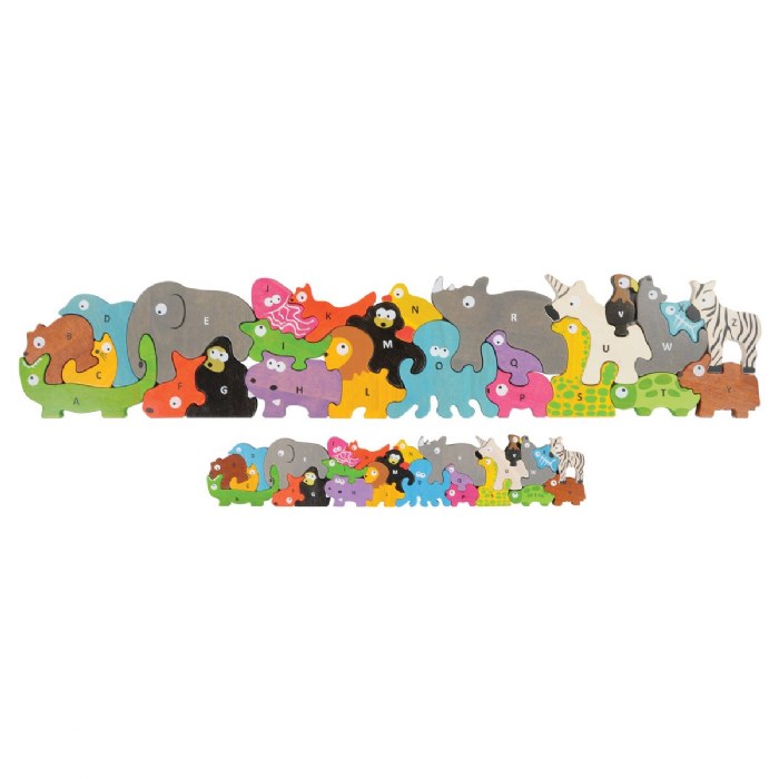 Alternate Image #1 of Animal Parade Letter Puzzle - Eco-Friendly Wood