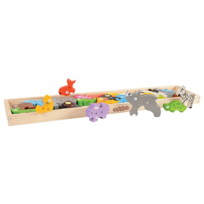 Alternate Image #1 of Animal Parade Letter Puzzle - Eco-Friendly Wood