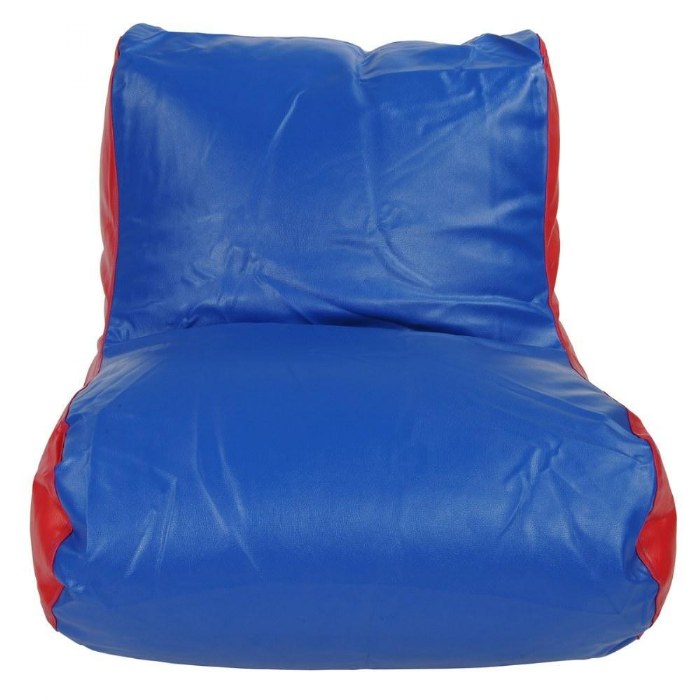 Alternate Image #1 of Vinyl Bean Bag Lounger Chair - Red and Blue