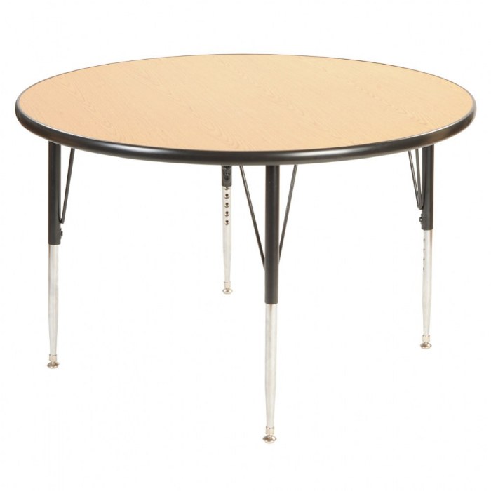 Primary Image of Golden Oak 42" Round Table with 15" - 24" Adjustable Legs
