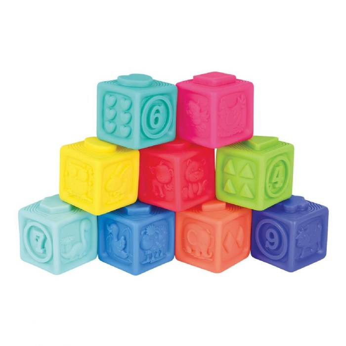 Alternate Image #1 of Squeezable Textured Stacking Blocks - 9 Pieces