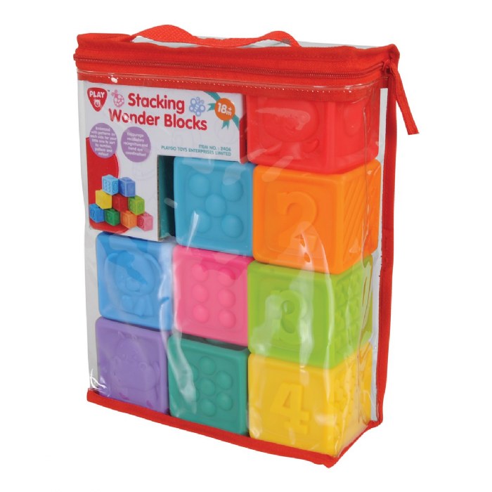 Alternate Image #1 of Squeezable Textured Stacking Blocks - 9 Pieces