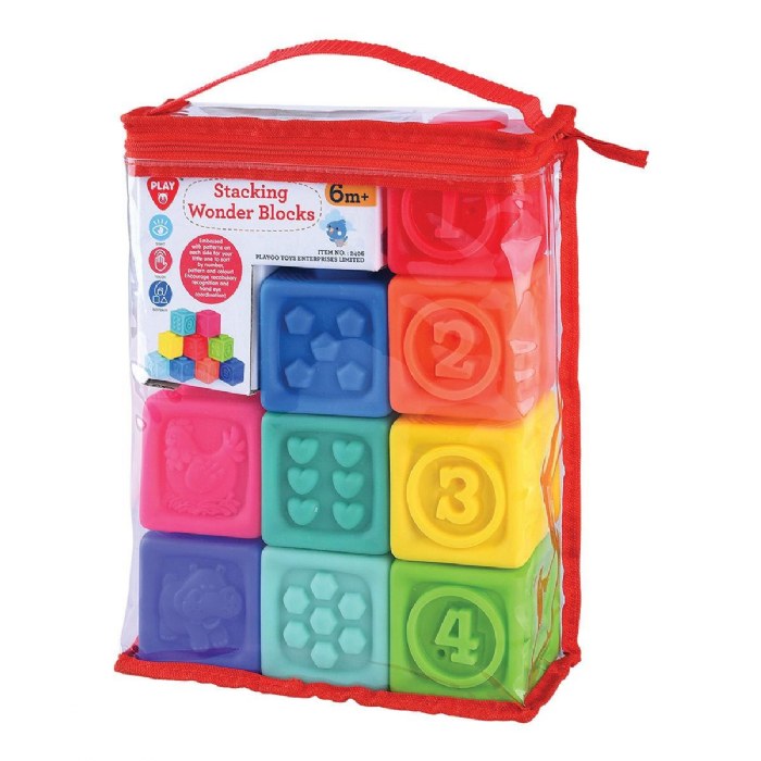 Alternate Image #1 of Squeezable Textured Stacking Blocks - 9 Pieces