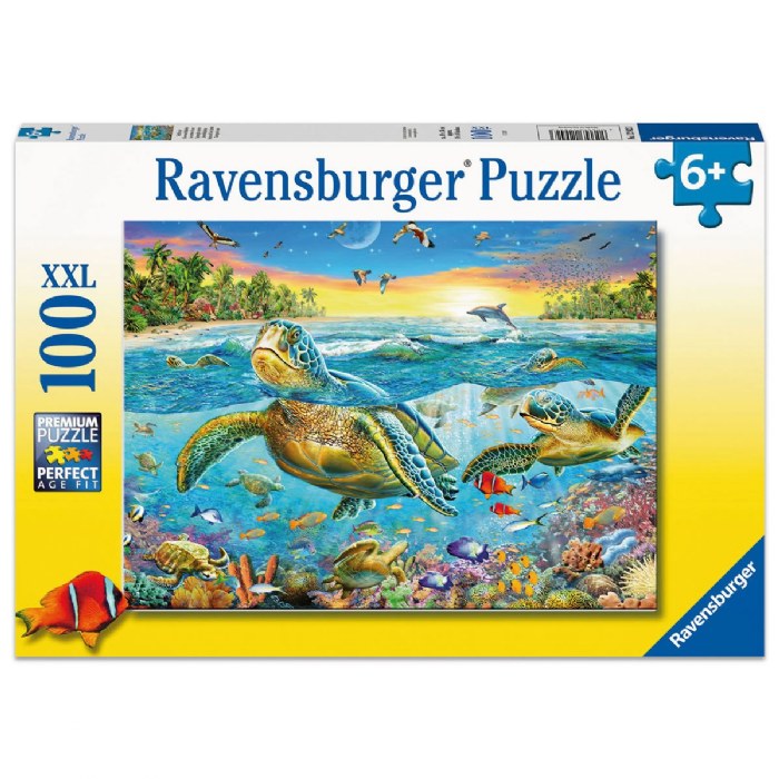 Alternate Image #1 of Sea Turtle Floor Puzzle - 100 Piece