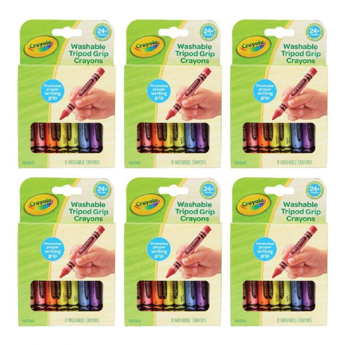 Primary Image of My First Crayola&trade; Washable Tripod Grip Crayons - 8 Count Crayons - 6 Boxes