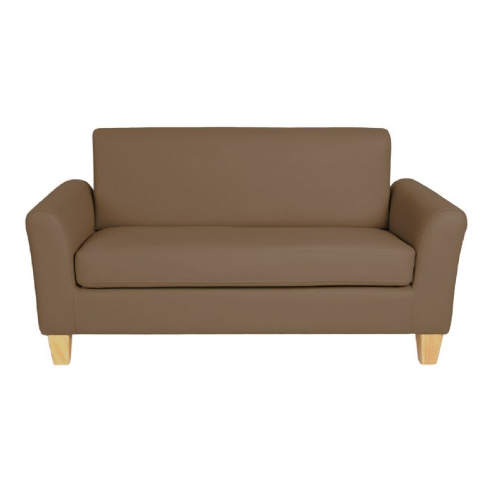 Alternate Image #1 of Modern Vinyl Couch - Brown