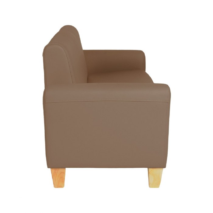 Alternate Image #1 of Modern Vinyl Couch - Brown