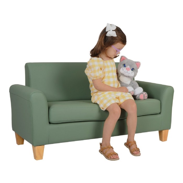 Alternate Image #1 of Modern Vinyl Couch - Green