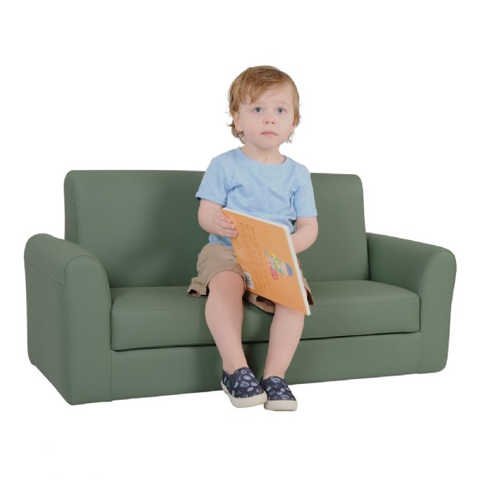 Alternate Image #1 of Toddler Modern Vinyl Couch - Green