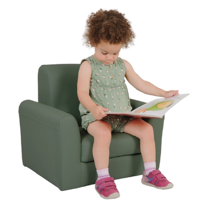 Alternate Image #1 of Toddler Modern Vinyl Chair - Green