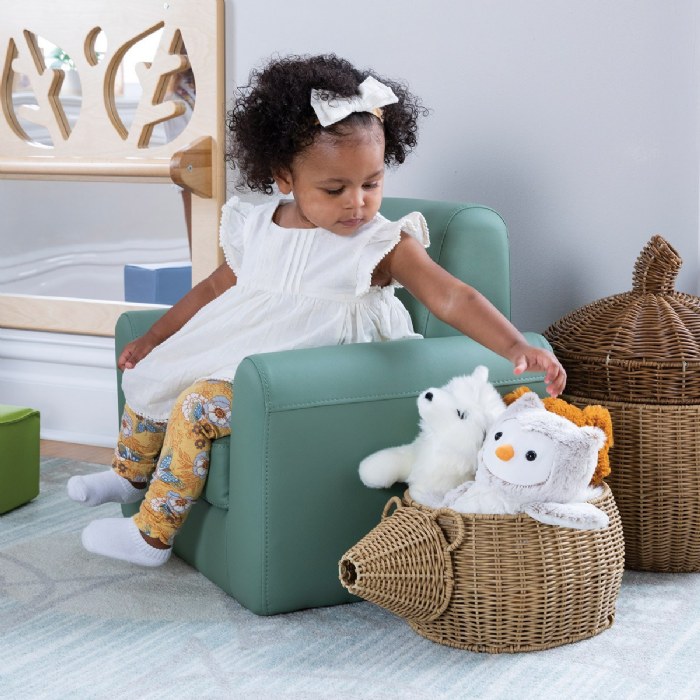 Alternate Image #1 of Toddler Modern Vinyl Chair - Green