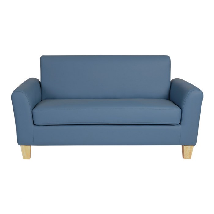 Alternate Image #1 of Modern Vinyl Couch - Blue