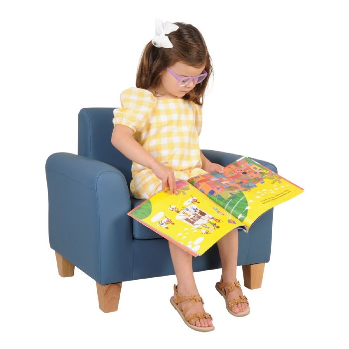 Alternate Image #1 of Modern Vinyl Chair - Blue