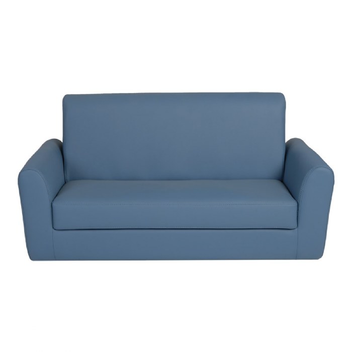 Alternate Image #1 of Toddler Modern Vinyl Couch - Blue
