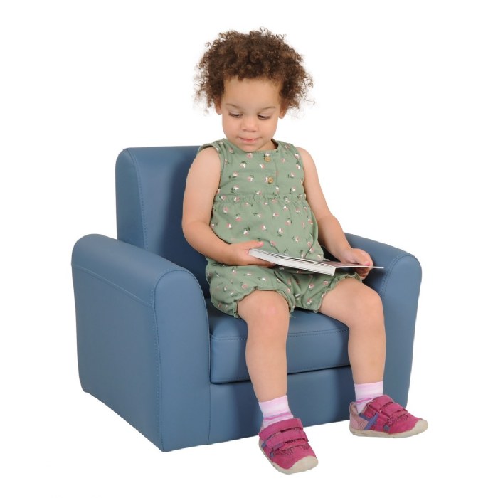 Alternate Image #1 of Toddler Modern Vinyl Chair - Blue