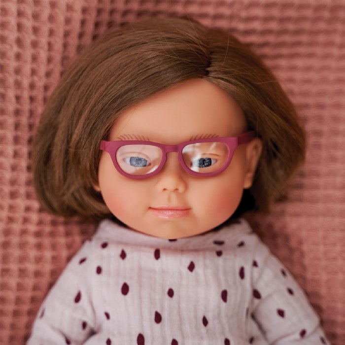 Alternate Image #1 of Dolls with Special Needs 15" - Girl with Down Syndrome and Glasses