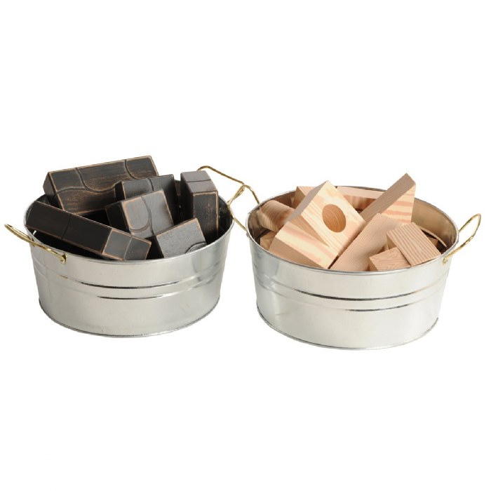 Alternate Image #1 of Galvanized Tin Totes - Set of 2