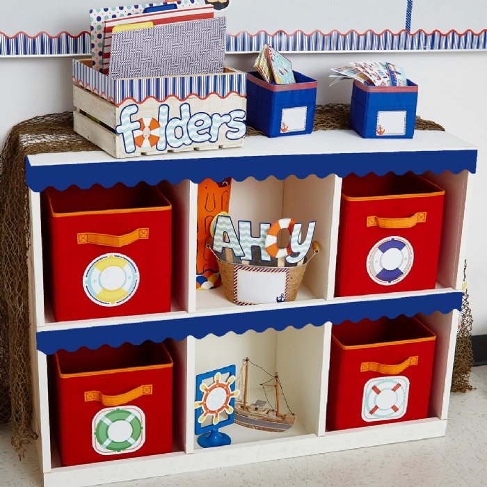 Alternate Image #1 of Rolled Scalloped Border - Navy