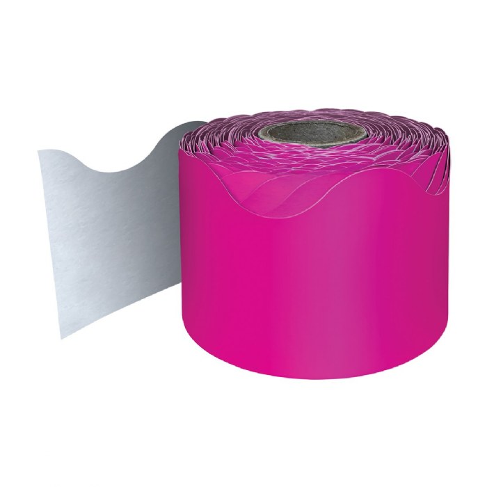 Alternate Image #1 of Rolled Scalloped Border - Hot Pink