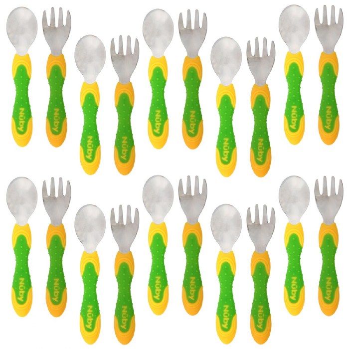 Primary Image of Stainless Steel Toddler Fork and Spoon - Set of 10