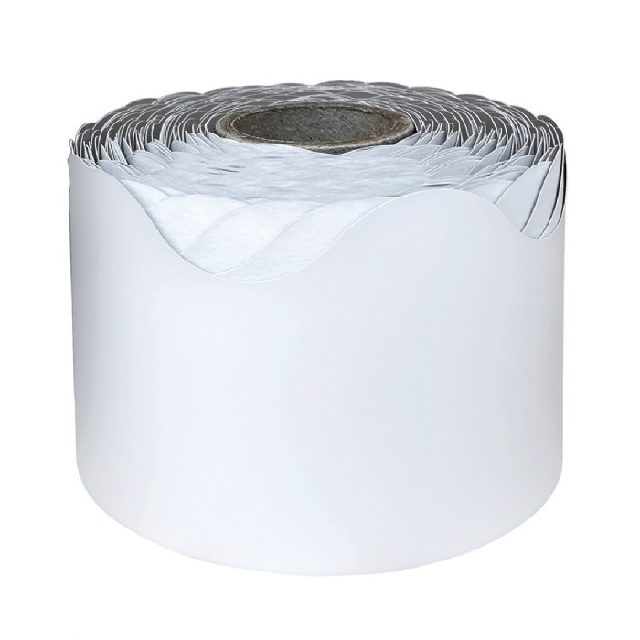 Primary Image of White Rolled Scalloped Border - 36' x 2.25" - Single Roll