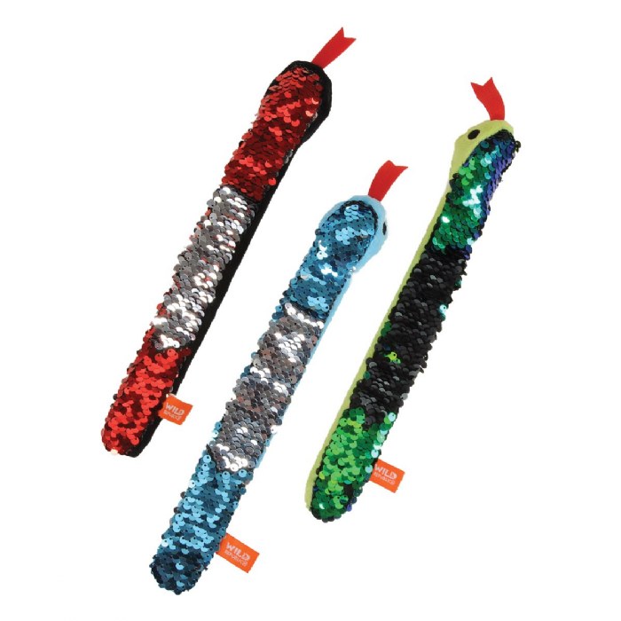 Alternate Image #1 of Sequin Snake Slap Bracelets - Set of 3