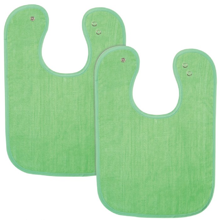 Primary Image of Soft Easy to Clean Bibs - Green - Set of 12