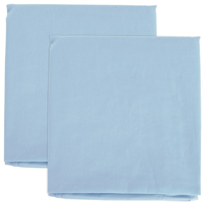 Primary Image of Cotton Compact Size Crib Sheet  - Blue - Set of 2