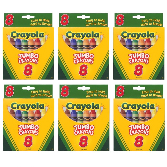 Primary Image of Crayola&reg; 8-Count Crayons - Jumbo - So Big Size - 6 Boxes