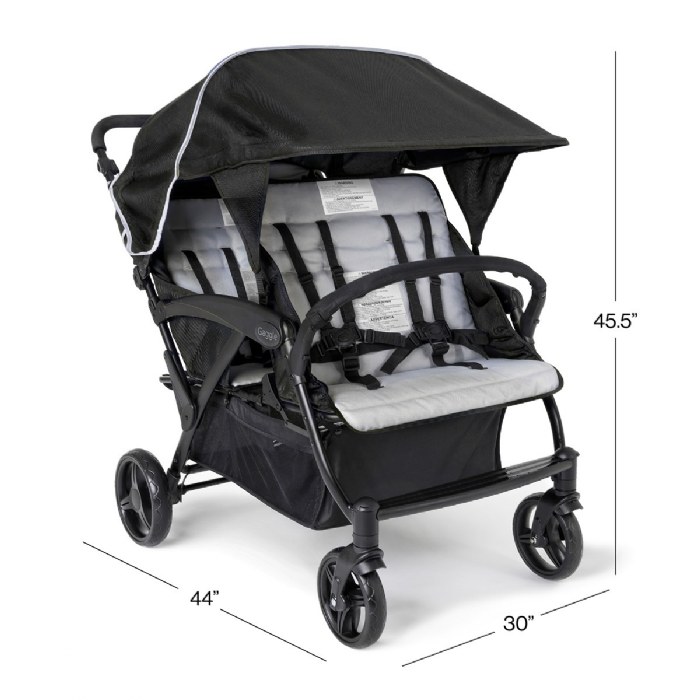 Alternate Image #1 of Gaggle&reg; Odyssey 4-Seat Quad Stroller - Black