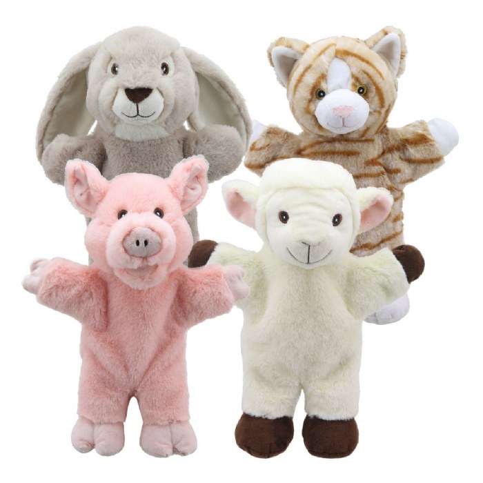 Primary Image of Eco-Friendly Animal Hand Puppets - Set of 4