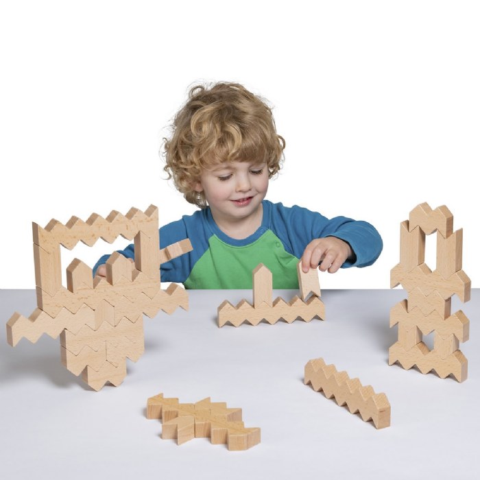 Alternate Image #1 of ZigZag Wooden Block Set - 30 Pieces